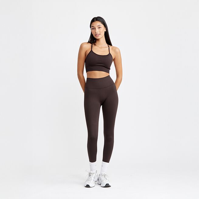 Signature Seamless Bra, Dark Brown, XS  Sport-BH Mørkebrun