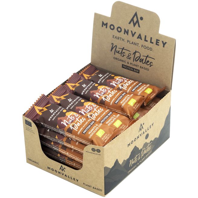 Moonvalley 16 x Nöt- och dadelbar Peanuts & Chocolate Chip 47 g 16 x Nøtte- og daddelbar Peanuts & Chocolate Chip