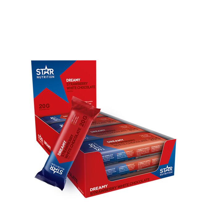 12 x Star Nutrition Protein Bar 55 g Strawberry White Chocolate 12 x Proteinbar 55 g Strawberry & White chocolate