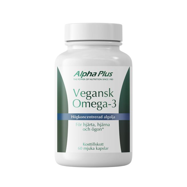 Vegansk Omega-3 (Algolja) 60 mjuka kapslar Vegansk Omega-3 (Algolja), 60 myke kapsler