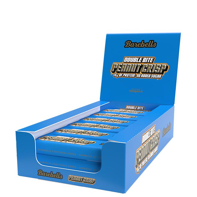 12 x Barebells Double bite Protein Bar, 55 g, Peanut Crisp 12 x Barebells Double bite Protein Bar, 55 g Peanut Crisp