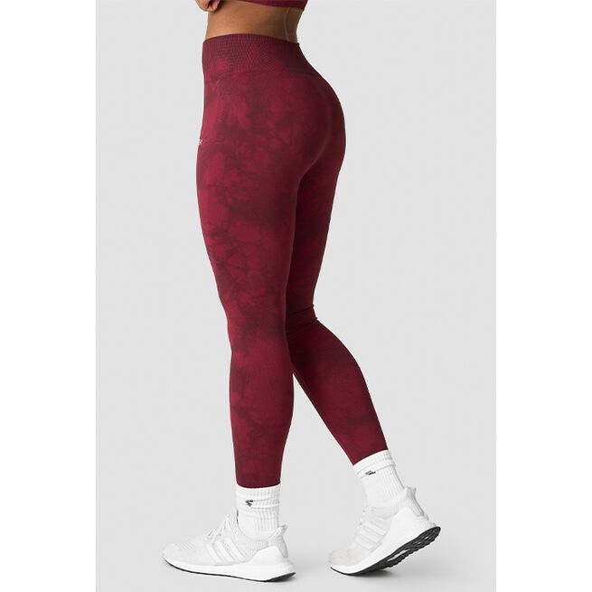 Define Seamless Tie Dye Tights, Red, L  Define Treningstights Rød