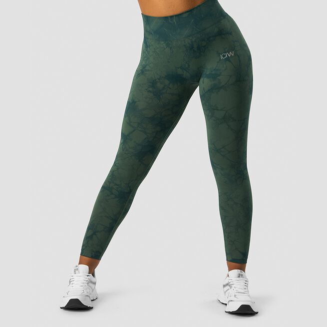 Define Seamless Tie Dye Tights, Dark Green Melange, S Define Seamless Tie Dye Tights, Dark Green Melange