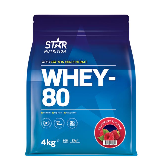 Star Nutrition Whey-80 4kg Whey-80 Myseprotein 4 kg Hallon