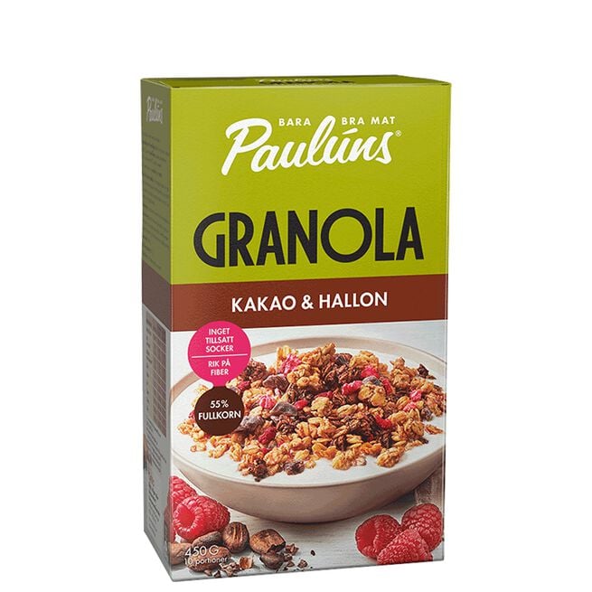 Granola Kakao Hallon 450 g Granola Kakao Bringebær 450 g