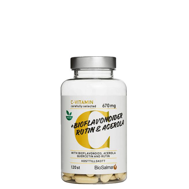C-vitamin 670 mg bioflavonoider 120 tabletter Vitamin C 670 mg Vegansk 120 tabletter