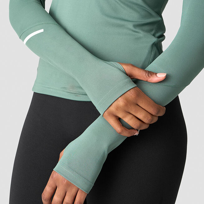 Everyday Long Sleeve 1/4 Stripe Zipper, Dark Sage Green Everyday Treningsgenser Zip Grønn