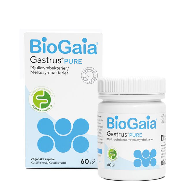 BioGaia® Gastrus® PURE 60 veganska kapslar PURE 60 veganske kapsler