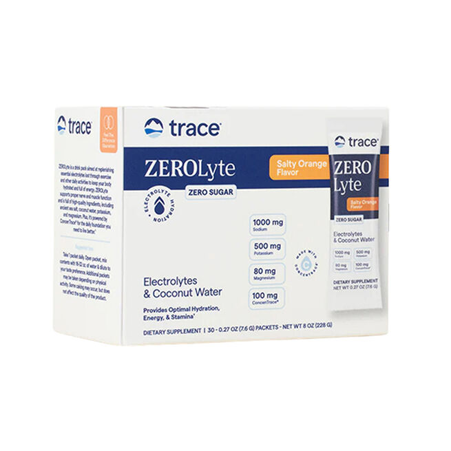 ZEROLyte Electrolyte Drink Mix Salty Orange 30 packets ZEROLyte Elektrolytt Appelsin 30 porsjonsposer