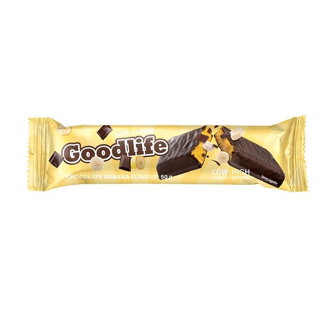 Goodlife Low sugar Chocolate Banana 50g Proteinbar Low Sugar 50 g Chocolate Banana