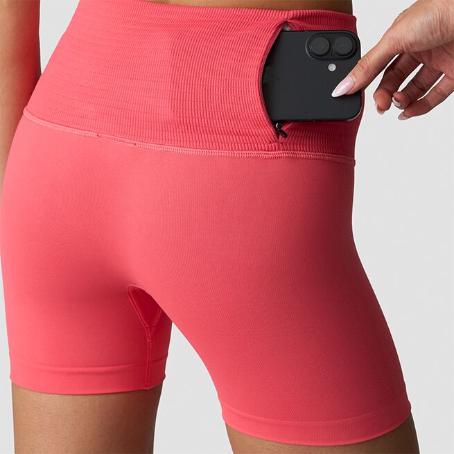 Define Seamless Pocket Shorts, Dark Pink Peach, L  Define Sømløse Shorts Rosa