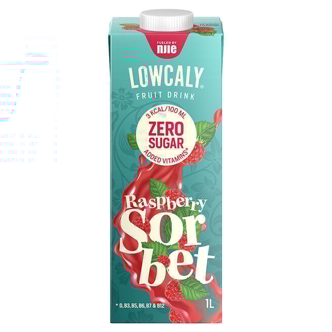 Lowcaly Fruit Drink, 1000 ml, Raspberry Sorbet Lowcaly Fruktdrikk 1000 ml Raspberry Sorbet