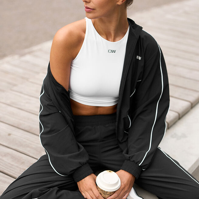 ICIW Contrast Cropped Tank Top, White Contrast Trenings-topp Hvit