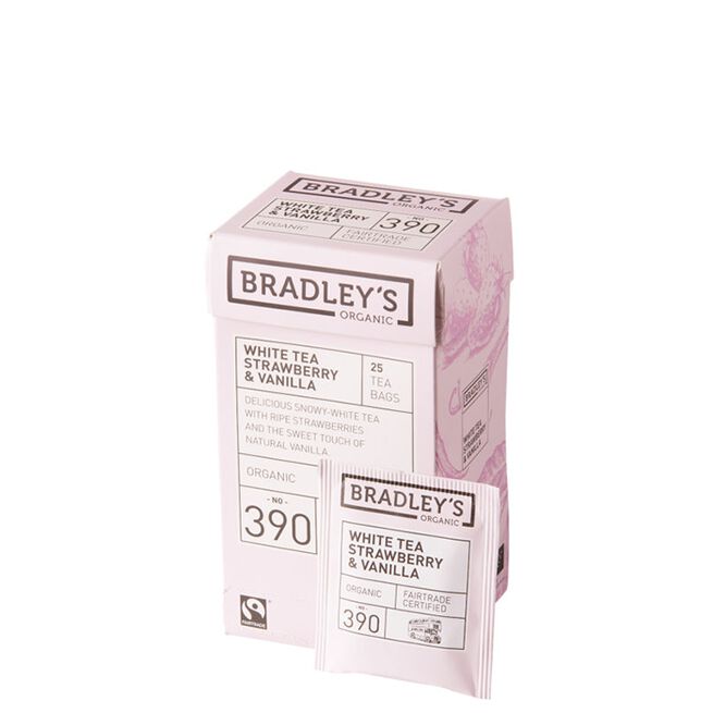 Bradley´s Vitt Te Jordbubbe Och Vanilj 43,75 g Hvit Te Jordbær og Vanilje 43,75 g