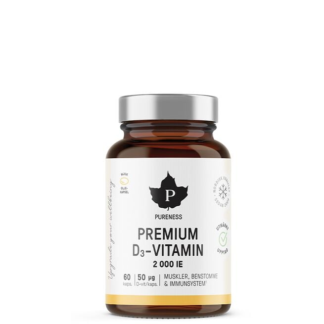 Premium D3-vitamin 2000 IE 60 kapslar Premium D3-vitamin 60 kapsler