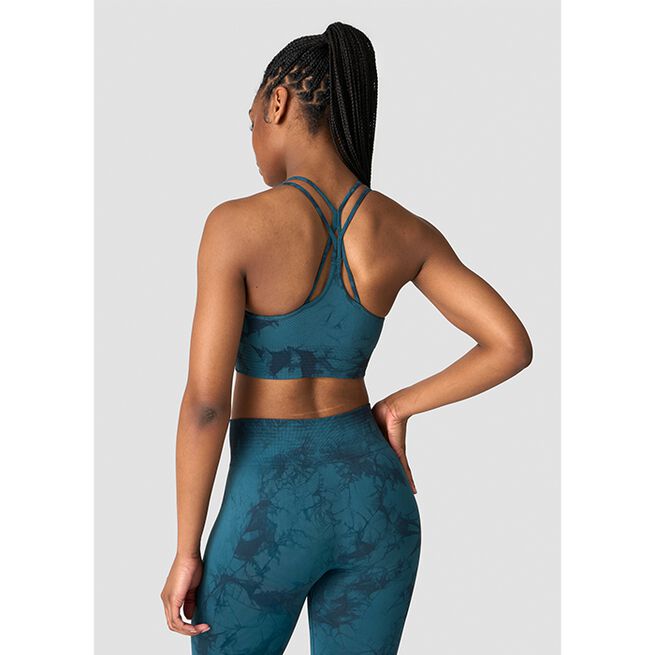 Define Seamless Tie Dye Sports Bra, Dark Teal, XS  Define Seamless Tie Dye Sport-BH Blågrønn