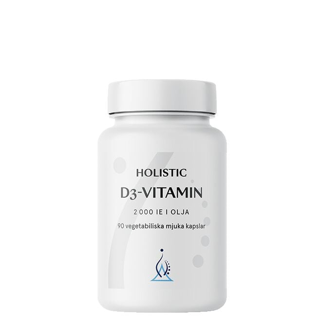 Holistic D3-vitamin 2000 IE, 90 kapslar i kokosolja D3-vitamin 2000 IE 90 kapsler i kokosolje