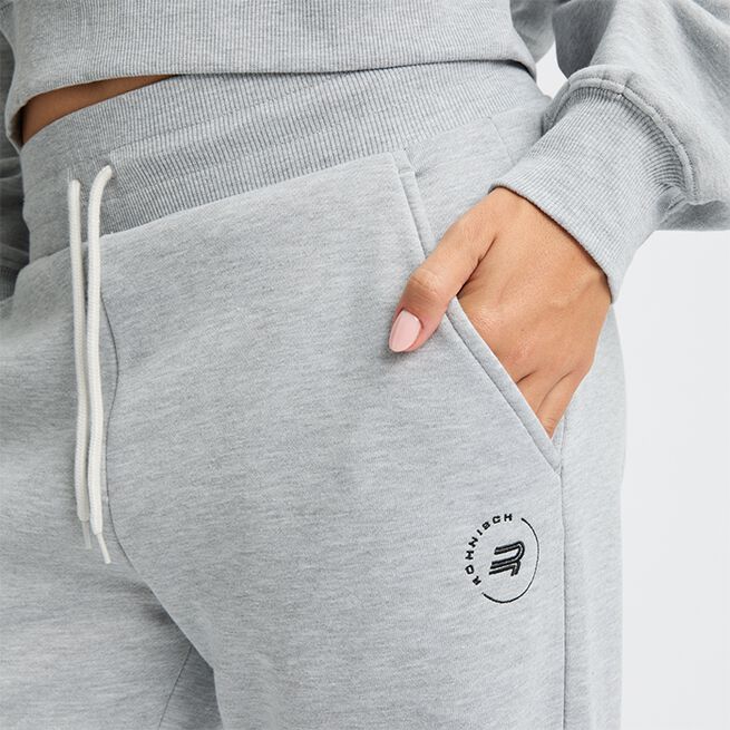 Soft Sweat Wide Pants, Grey Melange, L Sweat Vide Bukser Grå