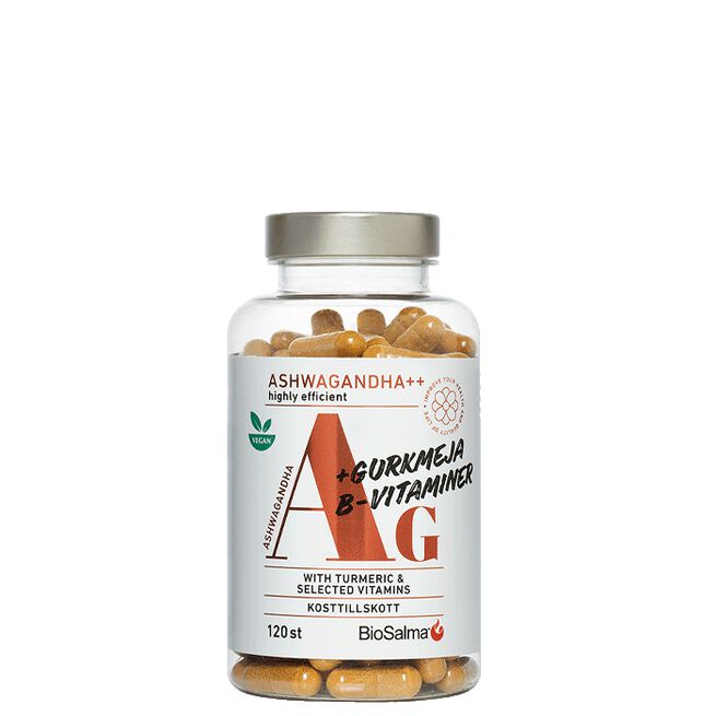 Ashwagandha + Gurkmeja B-vitaminer 120 kapslar 