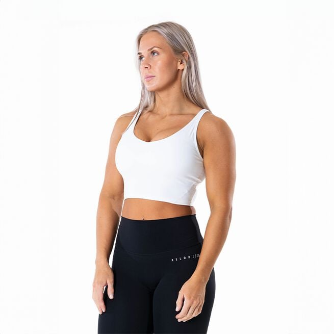 Relode Core V-Top, Vit, L Core V-hals Linne Hvit