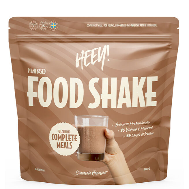 Heey! Vegansk Food Shake Måltidsersättning Hasselnöt Choklad 1400 g Vegansk Food Shake Måltidserstatning 1400 g Hasselnøttsjokolade
