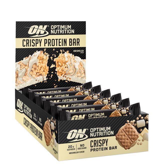 10 x Optimum Protein Crisp Bar, 65 g, Marshmallow  10 x Crispy Protein Bar 65 g Marshmallow