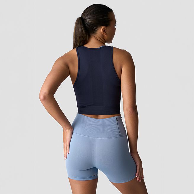 Define Seamless Cropped Tank Top, Navy, L  Define Seamless Cropped Topp Marinblå