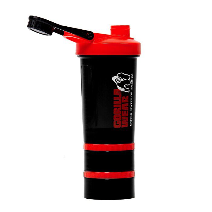 Shaker 2 Go Svart/R&oslash;d 500 ml + 130 ml x 2