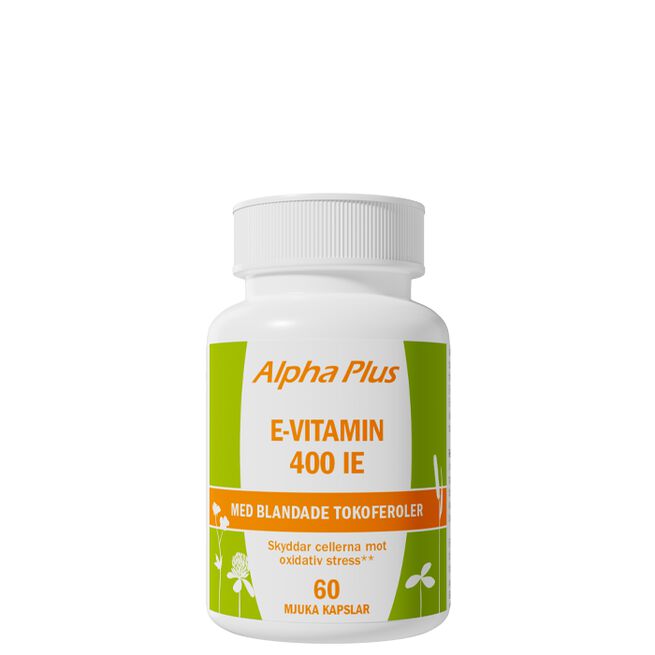 Alpha Plus E-vitamin 400IE 60 mjuka kapslar E-vitamin 400IE, 60 myk kapsler
