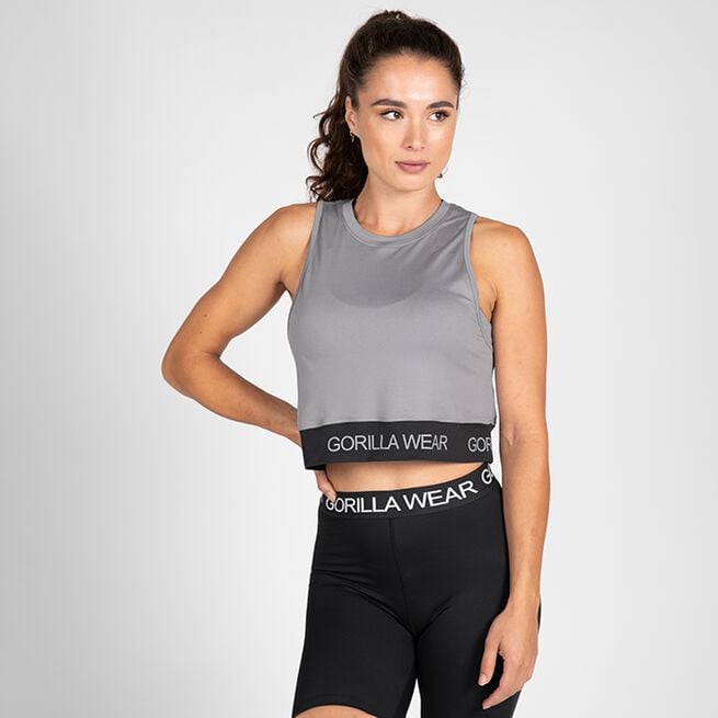 Colby Cropped Tank Top, Grey, M Colby Cropped Tank Top, Grey
