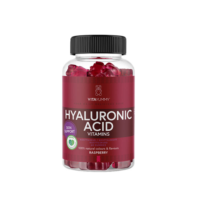 Hyaluronic Acid Hallon 60 st Gummies Hyaluronic Acid Bringebær 60 stk Gummies