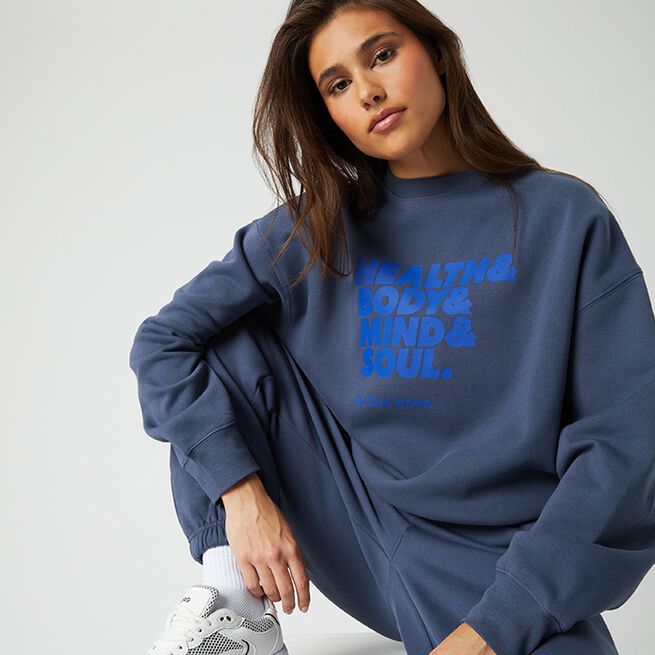 Björn Borg Studio Oversized Crew, Nightshadow Blue Studio Oversized Genser Blå