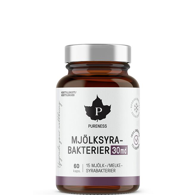 Pureness Mjölksyrabakterier 30 md 60 kapslar Melkesyrebakterier 30 md 60 kapsler
