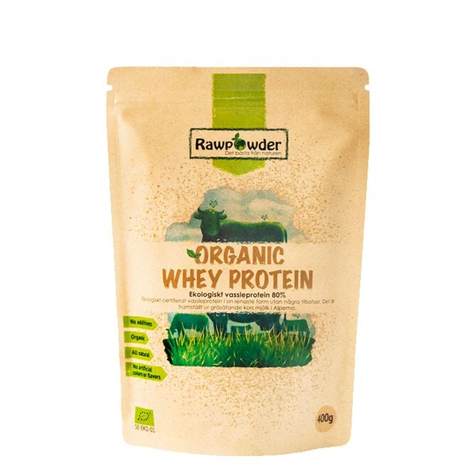 Organic Whey Protein, Myseprotein 80%, 400 g Økologisk Myseprotein 400 g