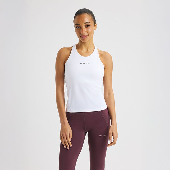 Jacquard Tank, White, L Jacquard Singlet Hvit