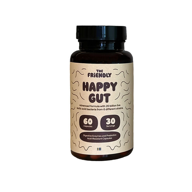 Happy Gut, 20 CFU 60 kapslar Happy Gut 20 CFU 60 kapsler