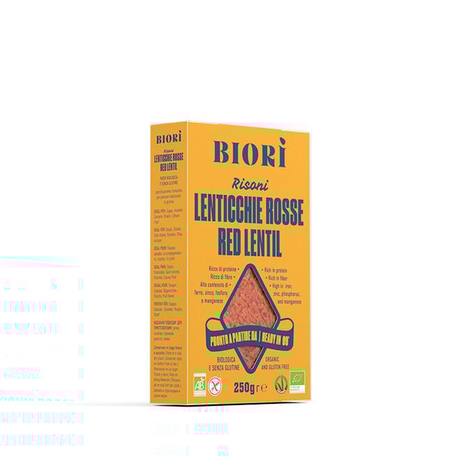 Röd Linspasta Risoni Glutenfri 250 g  Rød Linsepasta Risoni Glutenfri 250 g
