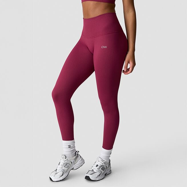 Ribbed Define Seamless Pocket Tights, Magenta Rose, M Ribbed Define Seamless Pocket Tights, Magenta Rose