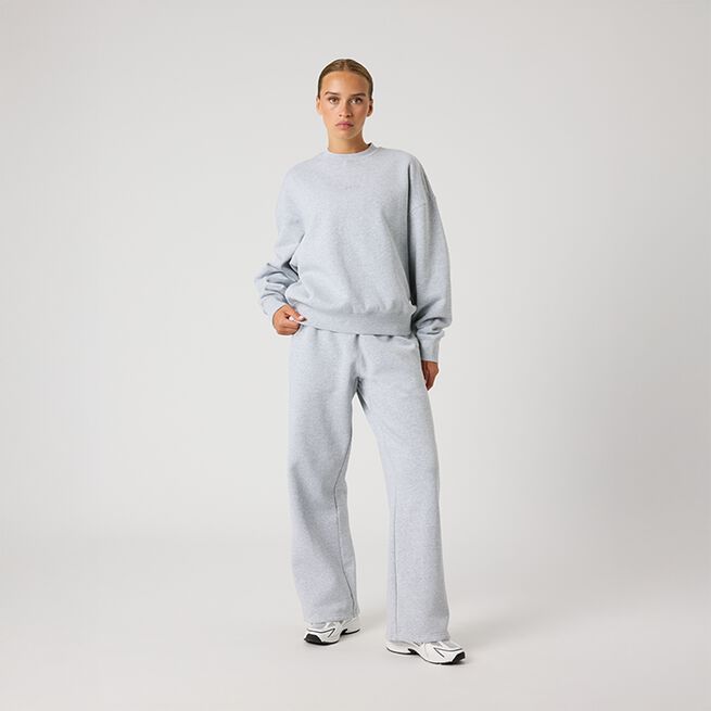Studio Oversized Straight Sweatpants, Light Grey Melange, L  Studio Oversized Straight Sweatpants Grå
