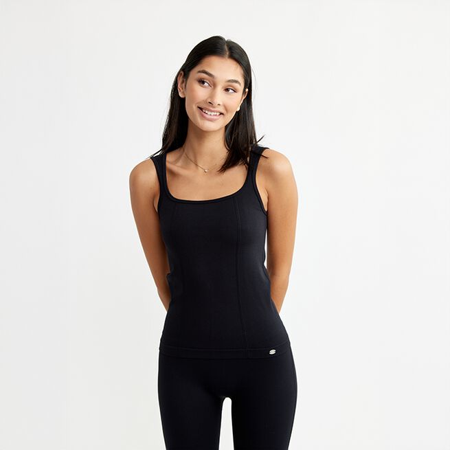 Seamless Scoop Top, Black, M  Seamless Treningssinglet Svart