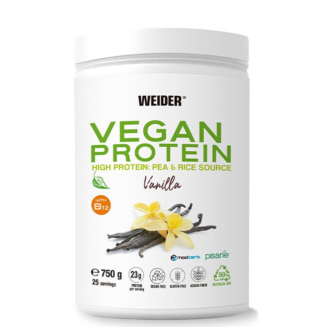 Vegan Protein, 750 g, Vanilla Vegansk Proteinpulver 750 g Vanilla
