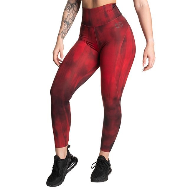 High Waist Leggings, Chili Red Grunge, XS High Waist Leggings, Chili Red Grunge
