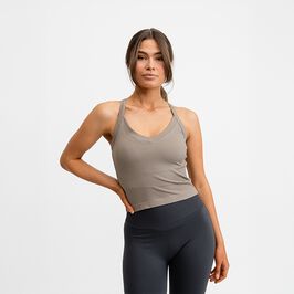 Ribbed Sports Tank Top, Almond, XS  Treningslinne Beige