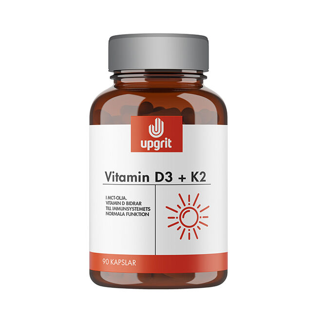 Vitamin D3 + K2 90 st Upgrit Vitamin D3 + K2 90 kapsler