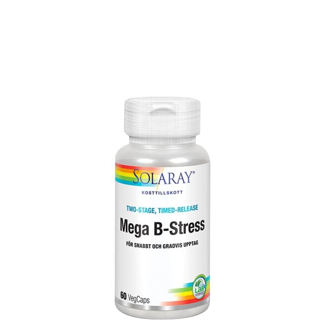 Mega B-Stress Solaray Mega B-Stress B-vitamin 60 kapsler