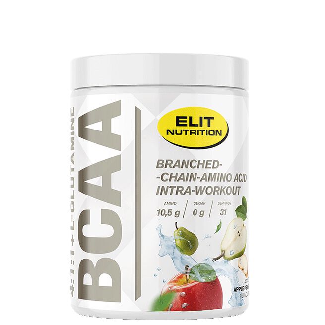 ELIT BCAA 4:1:1 + L-glutamine, 400 g, Apple Pear ELIT BCAA 4:1:1 + L-glutamine, 400 g Apple Pear