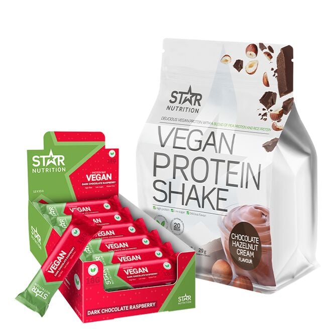 Vegansk Proteinpulver + Veganske Proteinbarer Vegansk Proteinpulver + Veganske Proteinbarer