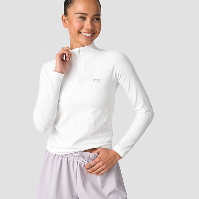 Define Seamless 1/4 Zip, White, L Define Langermet 1/4 Zip Hvit