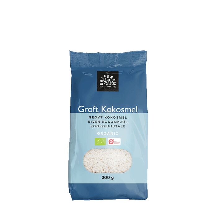 Grovt kokosmjöl Urtekram Rivet Kokos 200 gram