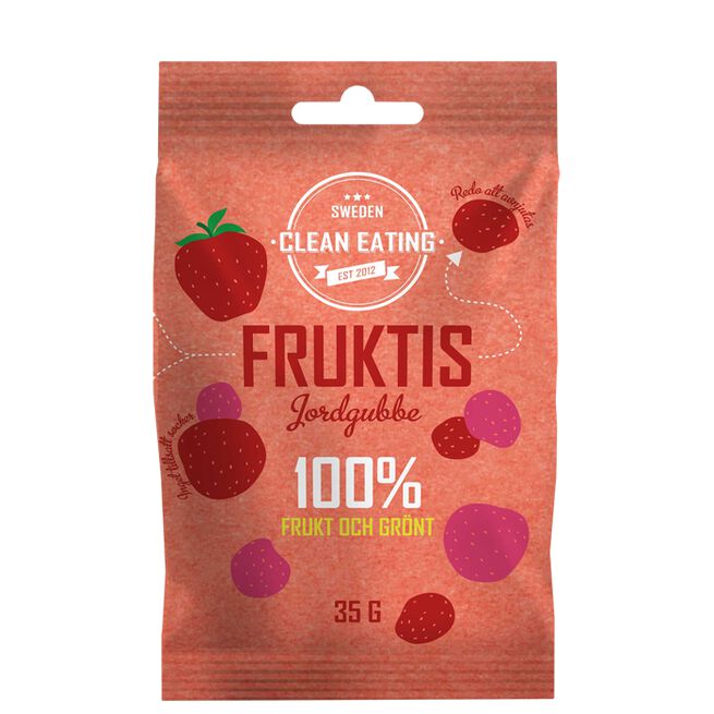 Clean Eating Fruktis jordgubbe 35 g Fruktis jordbær 35 g